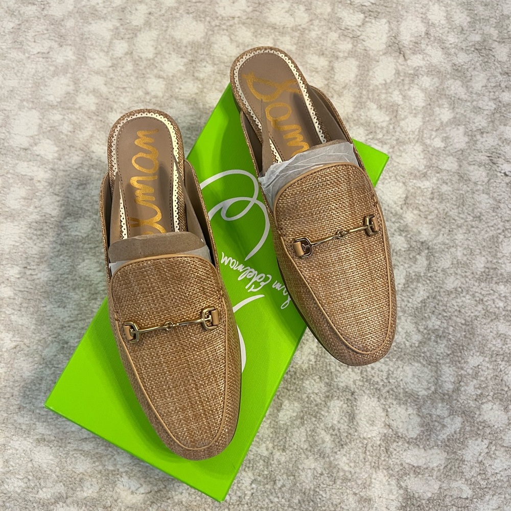 Sam Edelman Tan Linnie Rafia mules